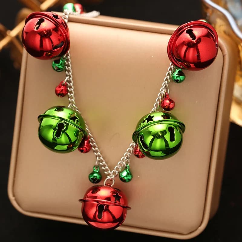 Kalung Loket Pokok Krismas, Serpihan Salji & Rusa