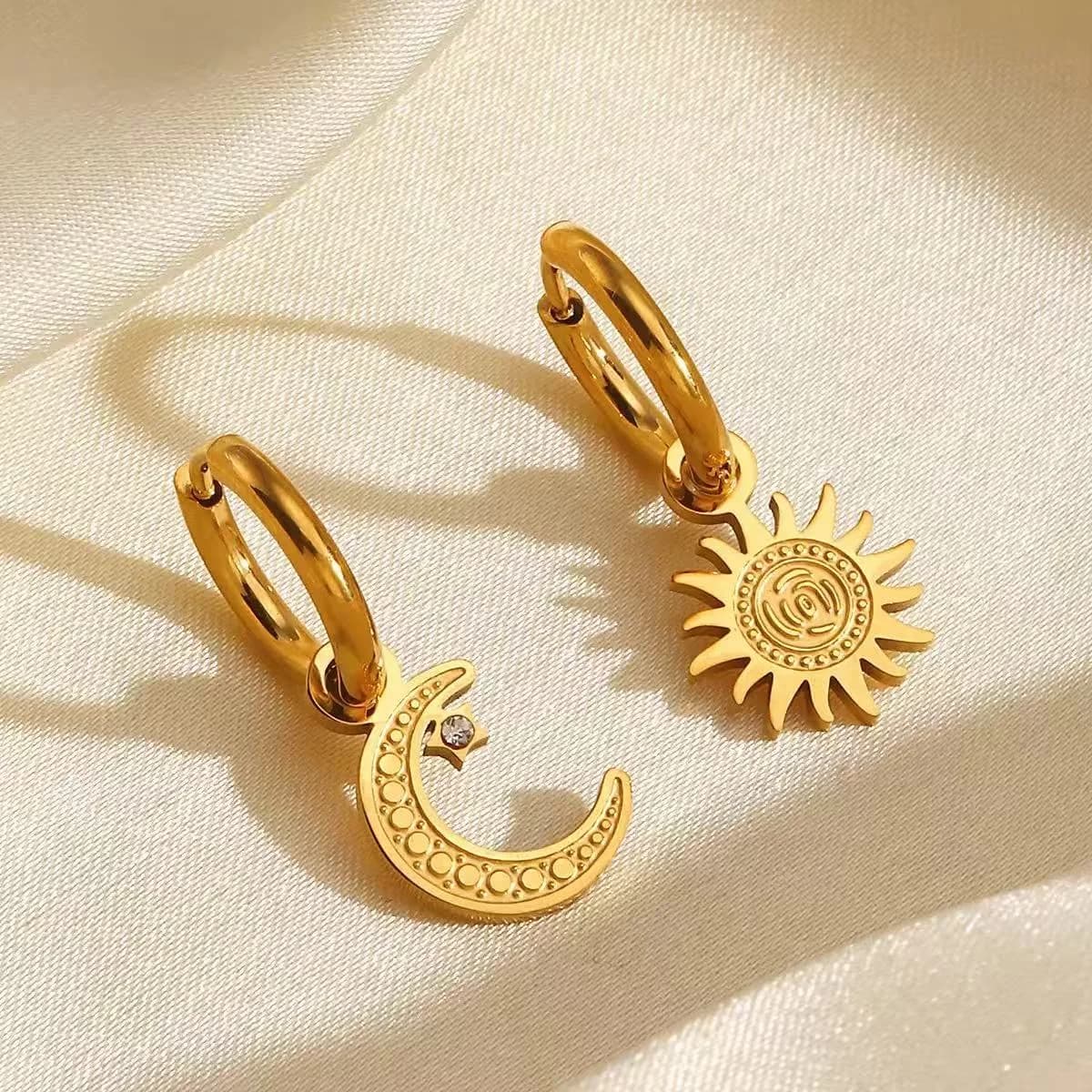 Anting-anting Gantung Kristal Zirkon Baja Tahan Karat