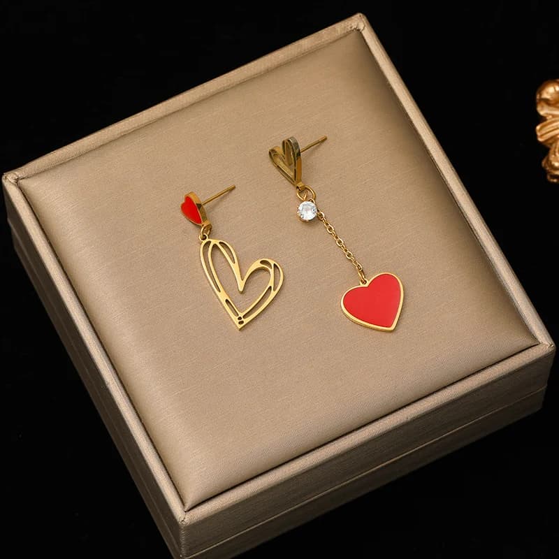 Anting-anting Stud Bulan Zirkon, Keluli Tahan Karat