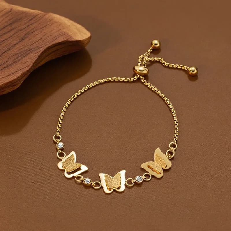 Gelang Rantai Bangle Zirkonia Kubik, Emas