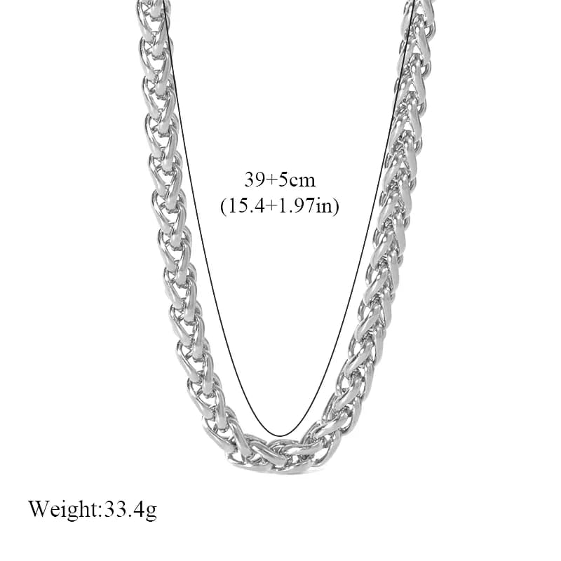 Kalung Choker Rantai Perak Keluli Tahan Karat