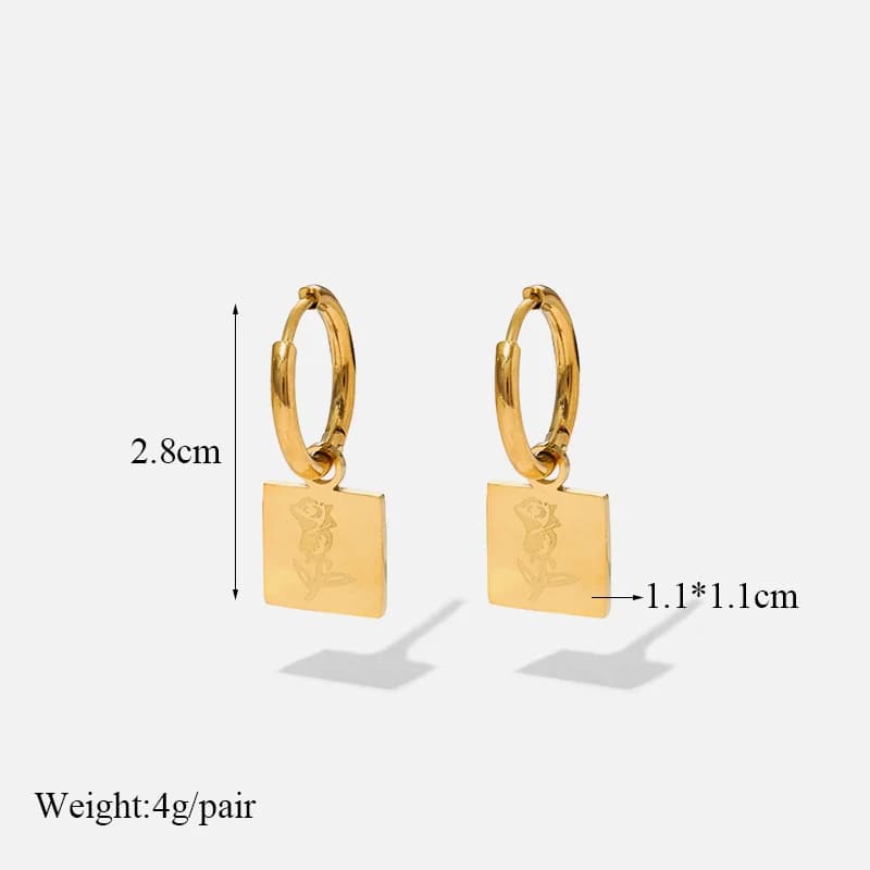 Anting-anting Gelung Hati Mutiara Mawar Emas
