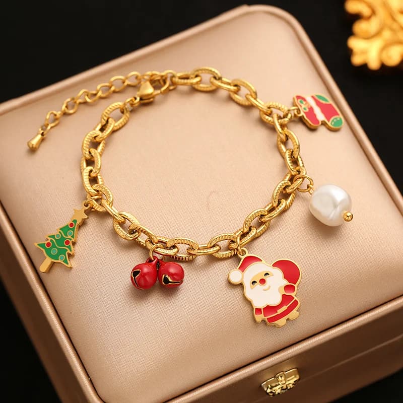 Gelang Loceng Orang Salji Keluli Tahan Karat