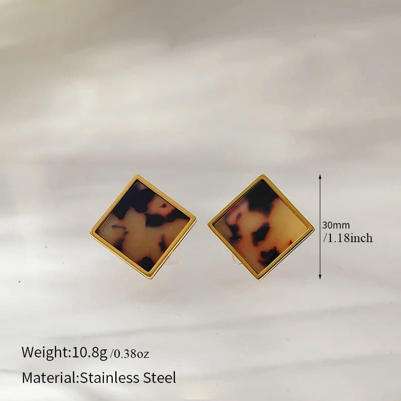 Anting-Anting Stud Keluli Tahan Karat 316L Bentuk Geometri Kreatif