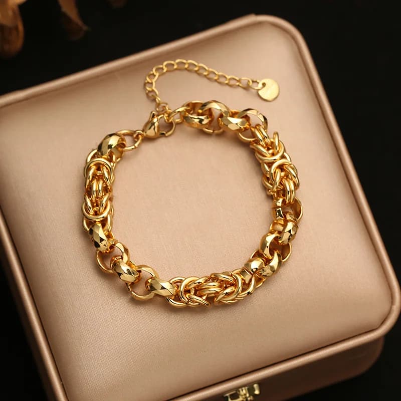 Gelang Bangle Rantai Tebal Keluli Tahan Karat