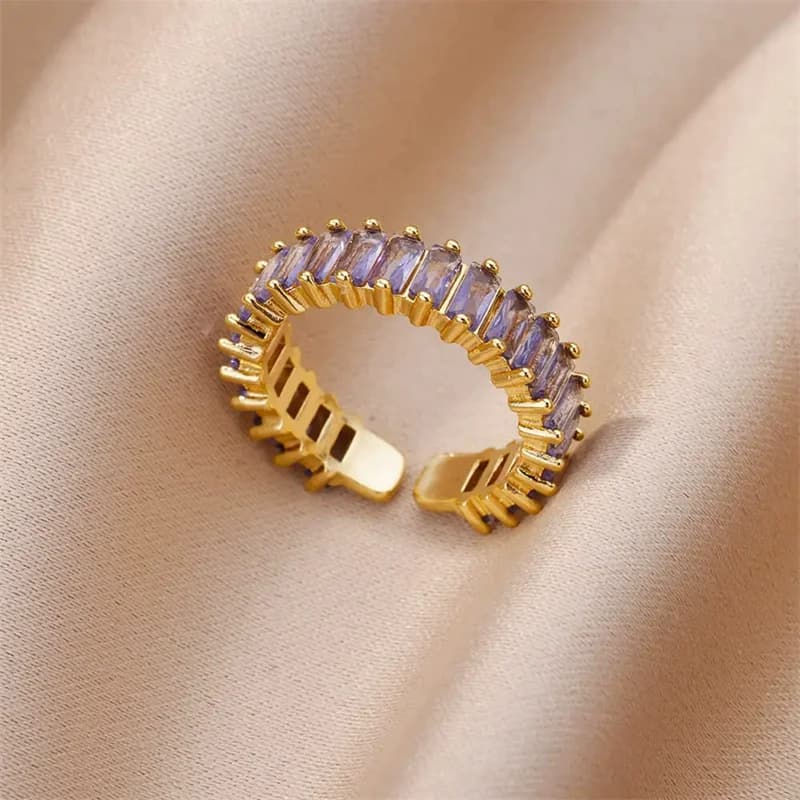 Cincin Boleh Laras Kubik Zirkonia Keluli Tahan Karat 316L