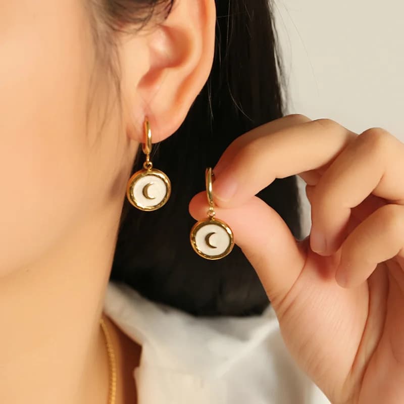 Anting-Anting Gantung Matahari, Bulan & Hati, Keluli Tahan Karat