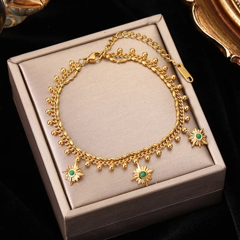 Gelang Rantai Kristal Zirkon Berkilauan