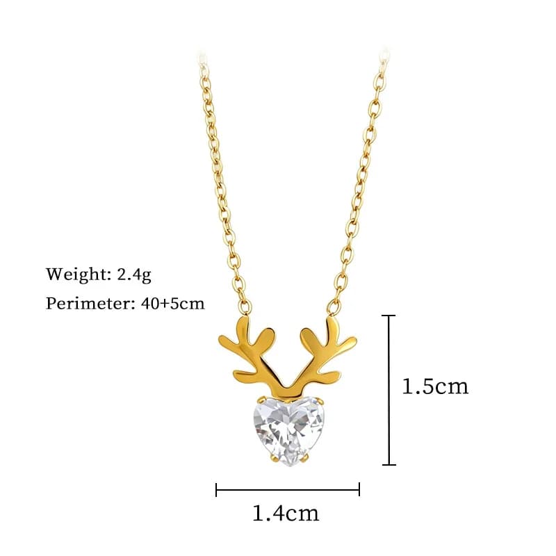 Loket Kalung Zirkon Hati Rusa Kutub