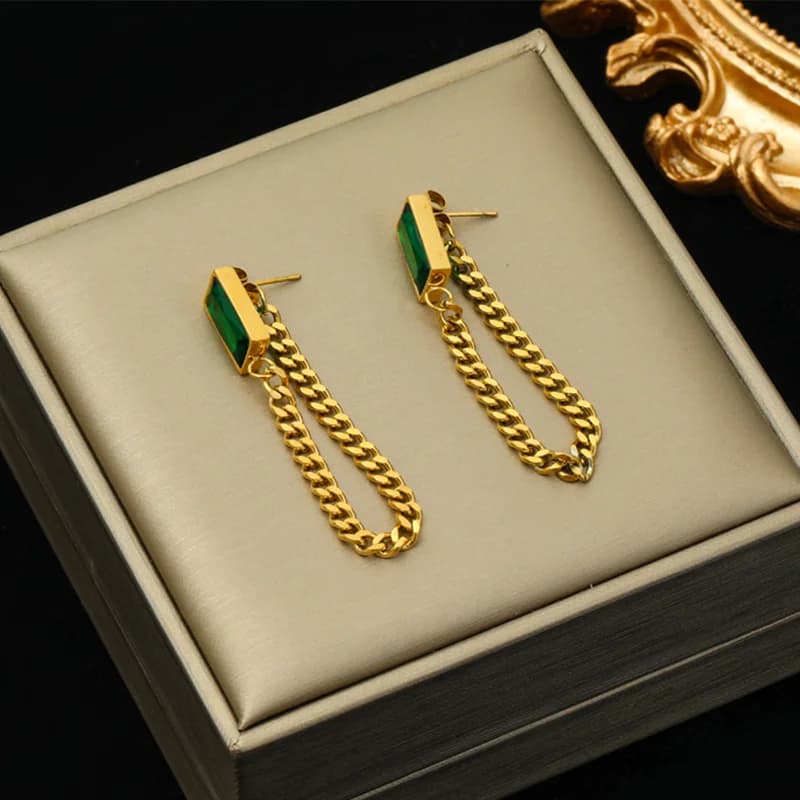 Set Kalung, Gelang dan Anting Kristal Zirkon Merah