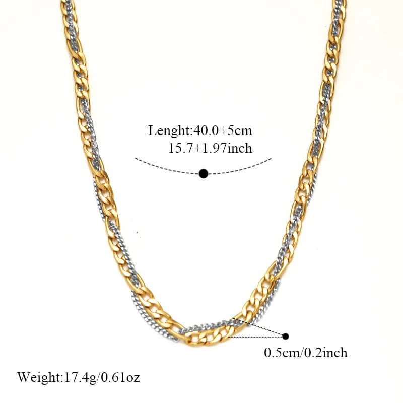 Set Kalung dan Gelang Rantai 2 Warna