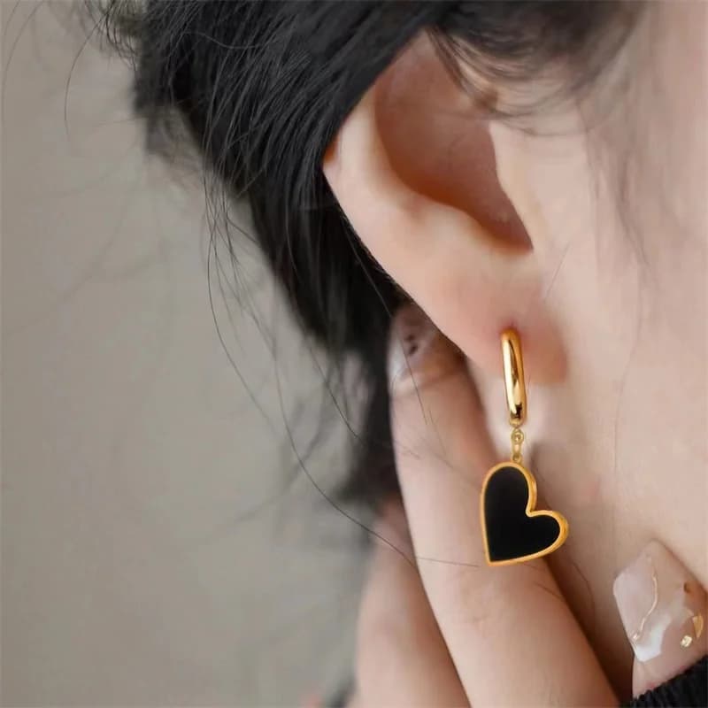 Anting-Anting Gantung Matahari, Bulan & Hati, Keluli Tahan Karat