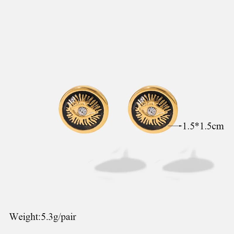 Anting-anting Dangle Hati Hitam Keluli Tahan Karat 316L