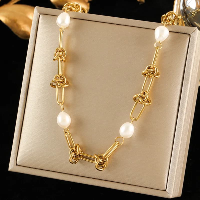 Kalung Rantai Leher Warna Emas