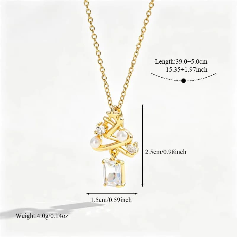 Kalung Loket Pokok Krismas Berlian Zirkon