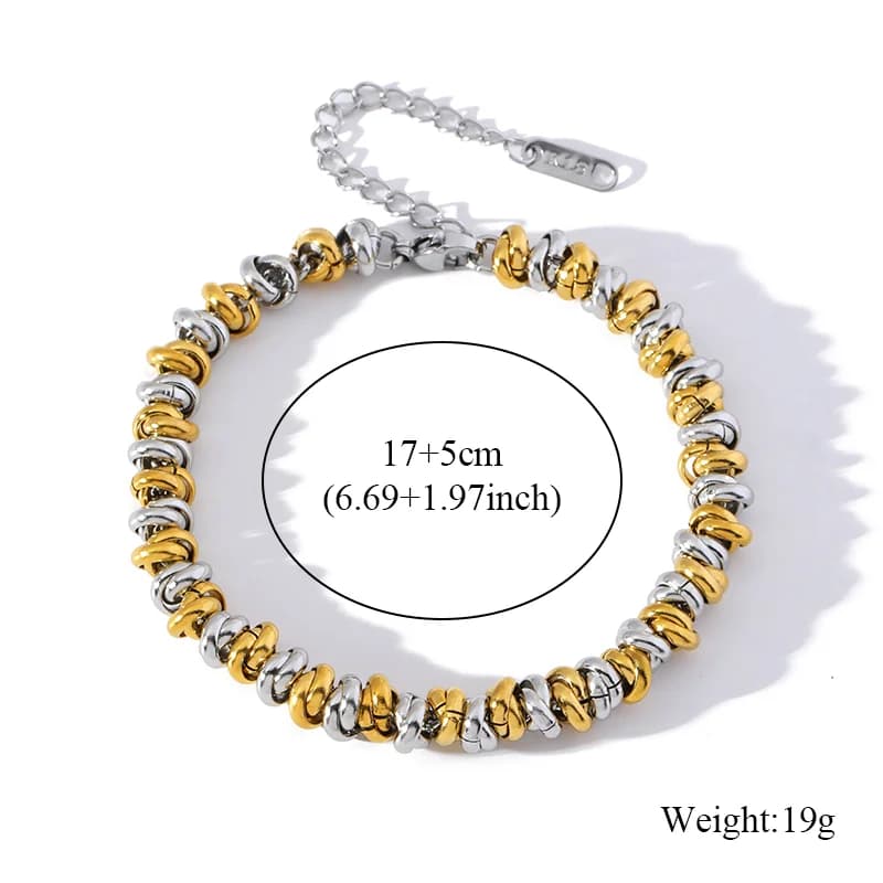 Gelang Rantai Link Warna Emas dan Perak