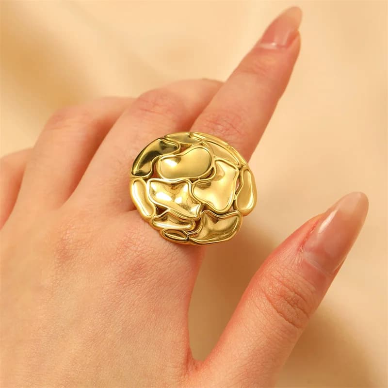 Cincin Rama-rama, Keluli Tahan Karat Disalut Emas 18K
