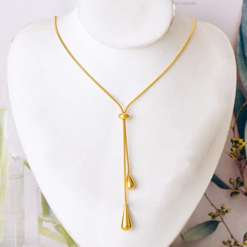 Rantai Loket Air Mata Berjuntai, Warna Emas