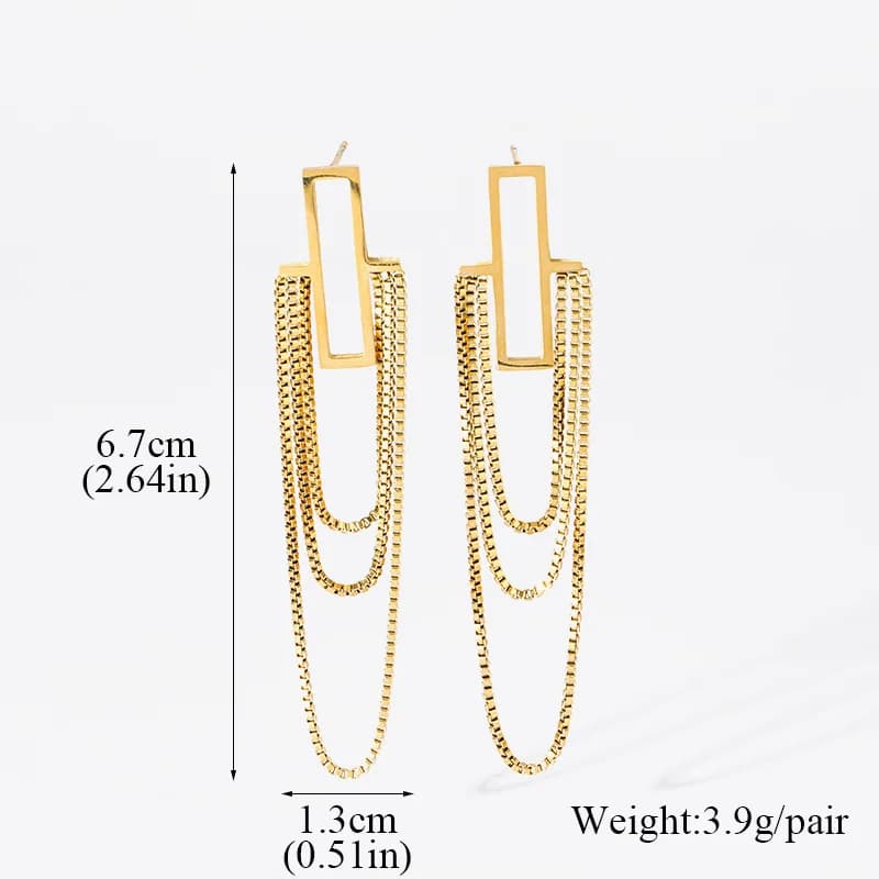 Anting-anting Juntai Rumbai Warna Emas