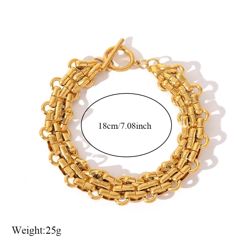 Gelang Rantai Link Cuba Emas