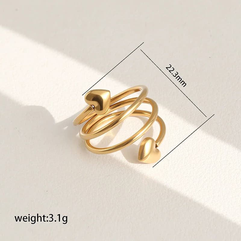 Cincin Boleh Laras Daun Zirkonia Berkilau Keluli Tahan Karat