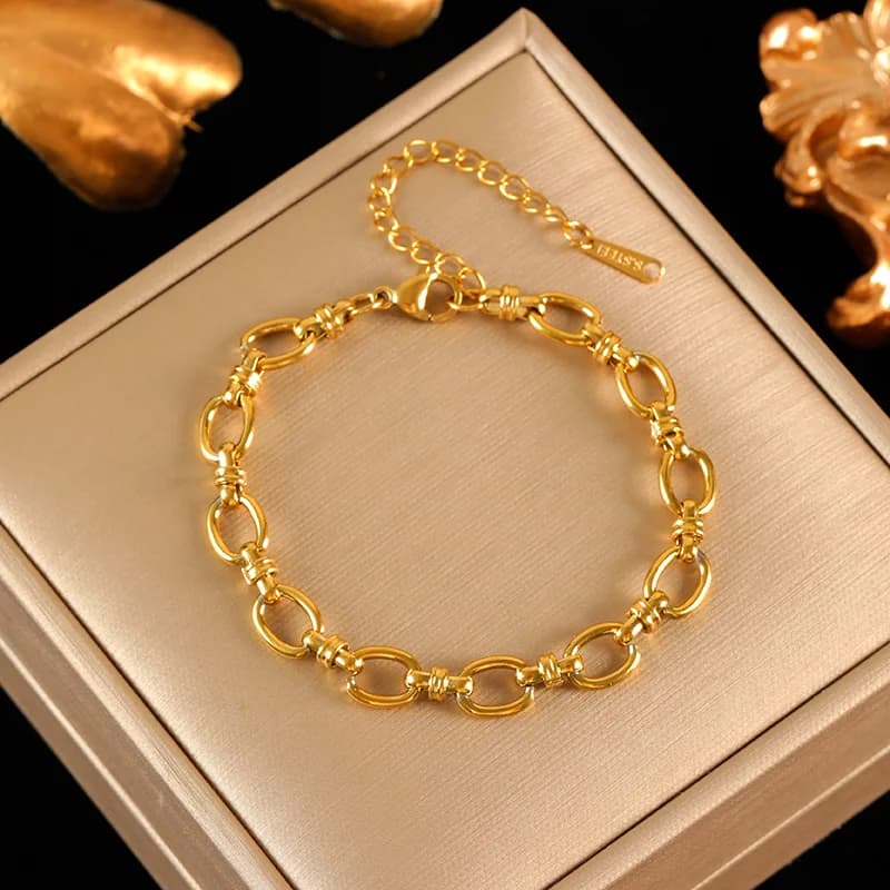 Set Rantai Leher & Gelang Tangan Logam Buatan Tangan