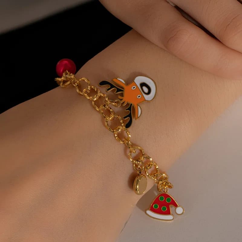 Gelang Loceng Orang Salji Keluli Tahan Karat