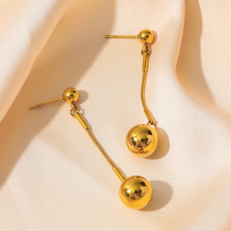 Set Kalung Loket Manik dan Anting-anting, Emas