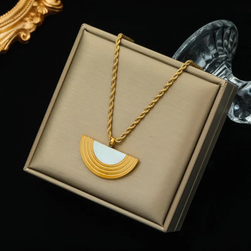 Kalung Choker Bola Manik Padat Keluli Tahan Karat