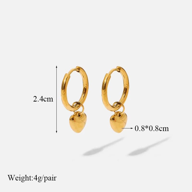Anting-anting Gelung Hati Mutiara Mawar Emas