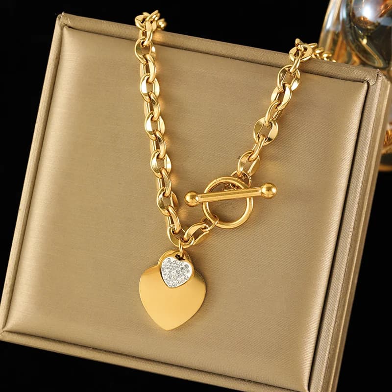 Set Kalung dan Gelang Hati Berganda, Perak