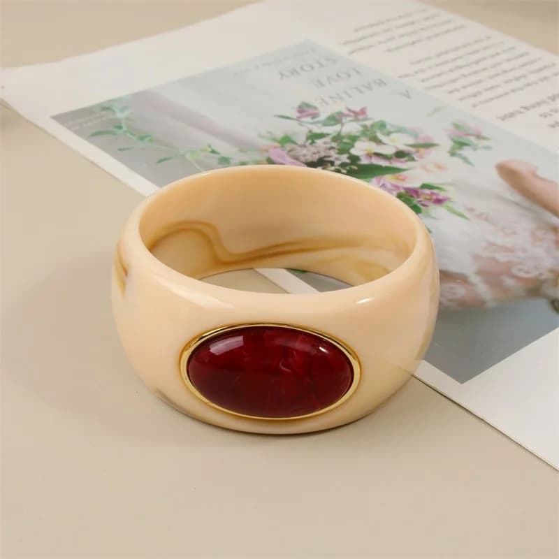 Gelang Bangku Resin Akrilik Geometri Segi Empat Untuk Wanita