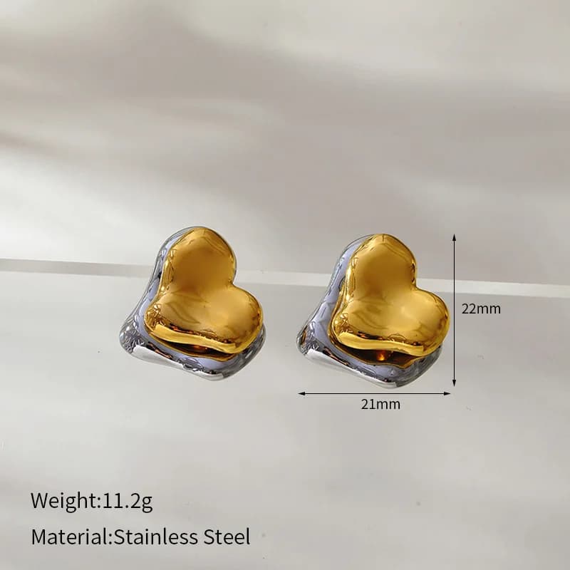 Anting-anting Juntai Bercorak C Geometri, 18K Emas