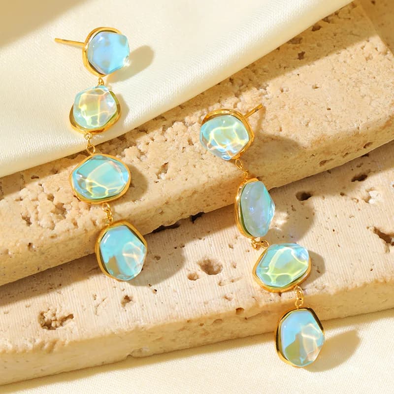 Anting-Anting Gantung Warna Tidak Sekata Sepasang