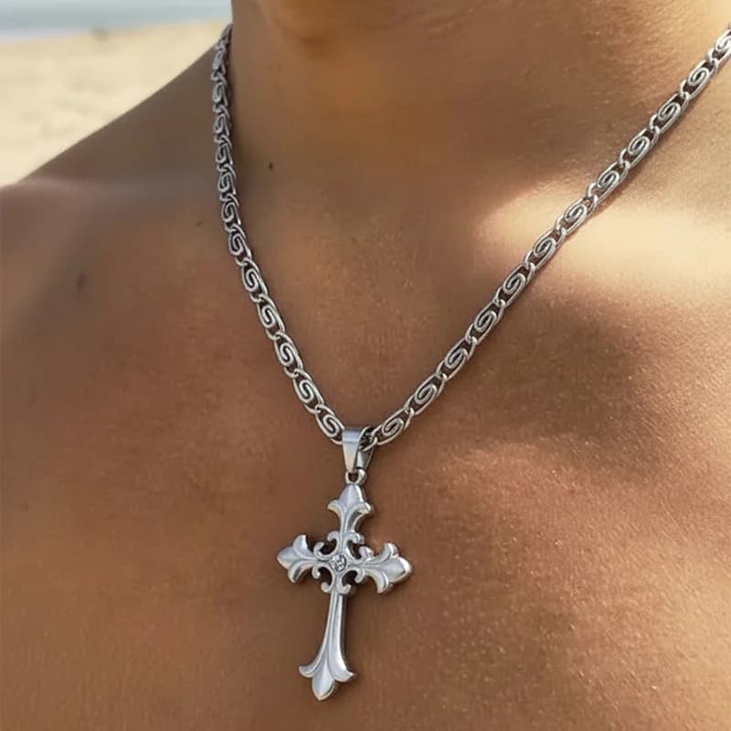 Kalung Loket Salib Logam