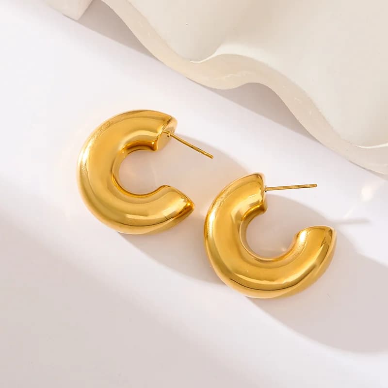 Anting Stud Emas Baja Tahan Karat 316L Untuk Wanita