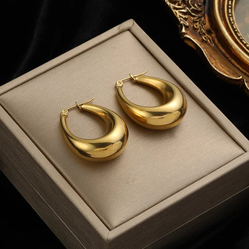 Anting-anting Stud Geometri, Keluli Tahan Karat Warna Emas
