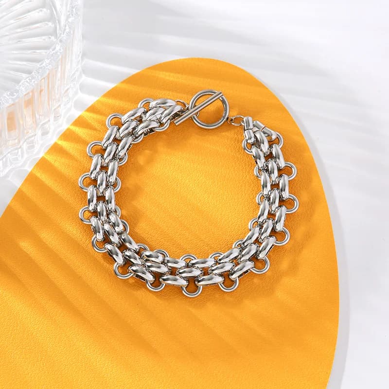 Gelang Rantai Link Cuba Emas