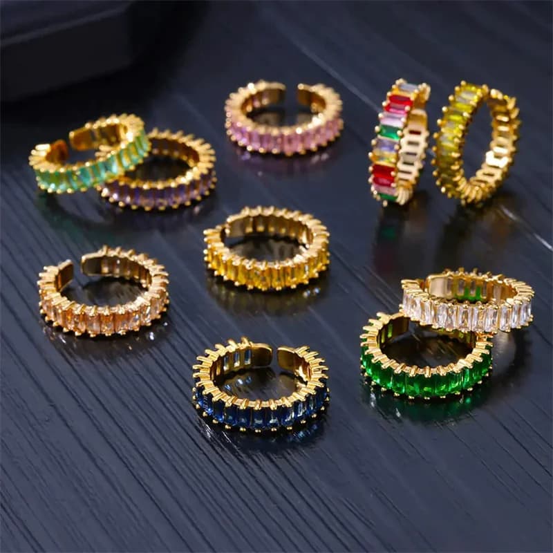 Cincin Boleh Laras Kubik Zirkonia Keluli Tahan Karat 316L