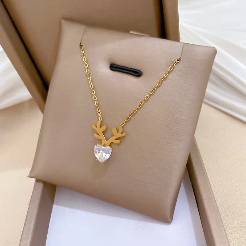Loket Kalung Zirkon Hati Rusa Kutub