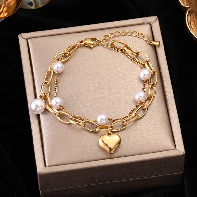 Gelang Pelbagai Charm Warna Emas