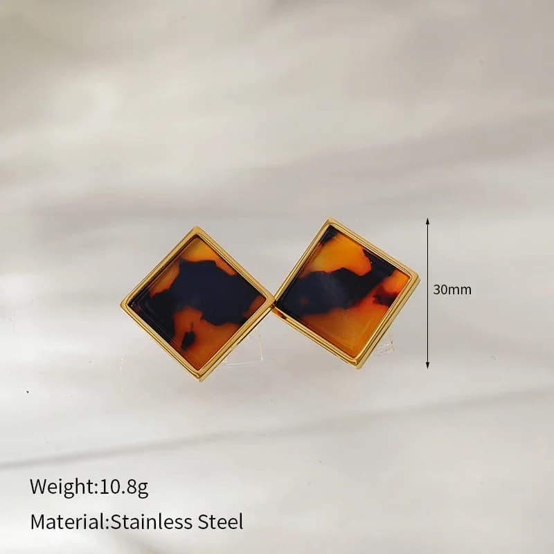 Anting-Anting Stud Keluli Tahan Karat 316L Bentuk Geometri Kreatif