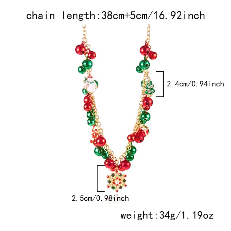 Kalung Loket Serpihan Salji & Loceng Krismas