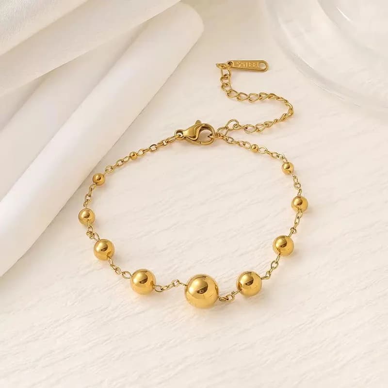 Gelang Rantai Manik-manik Emas