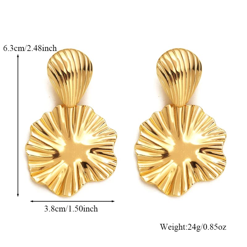 Anting-anting Jatuh Lipatan Stud Keluli Tahan Karat