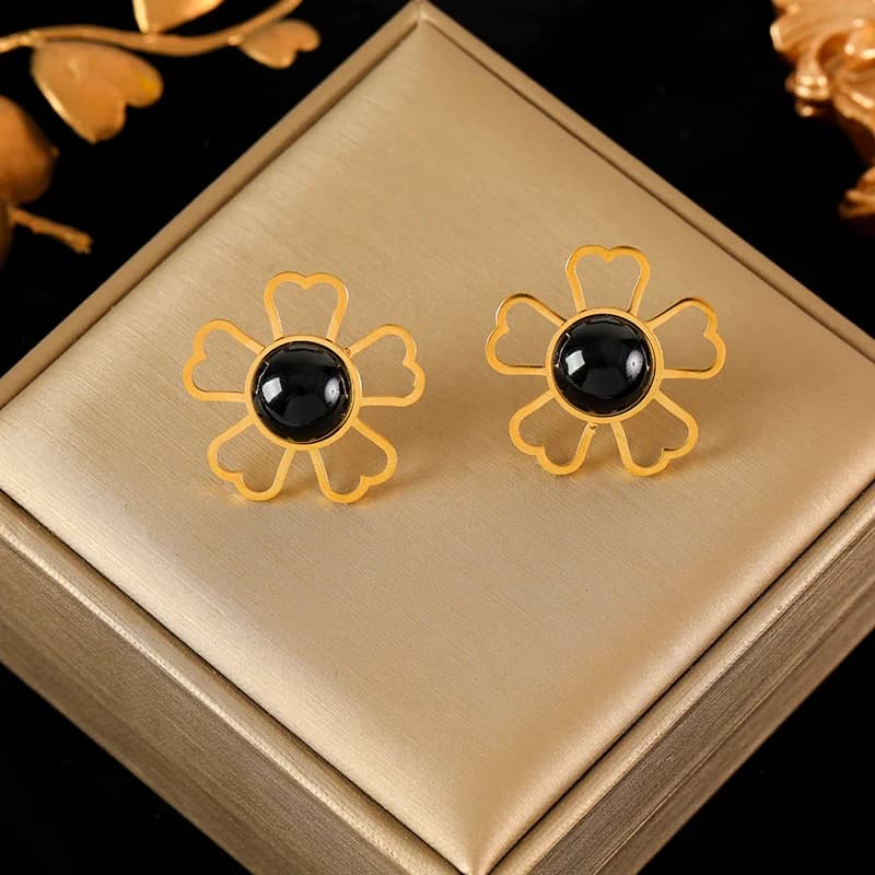 Anting-anting Stud Kristal Hijau Keluaran 316L Keluli Tahan Karat