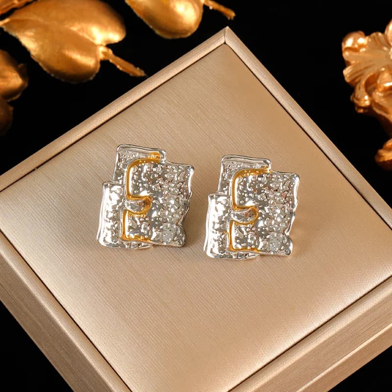 Anting-anting Daun Rantai Juntai Logam, Salutan PVD 18K