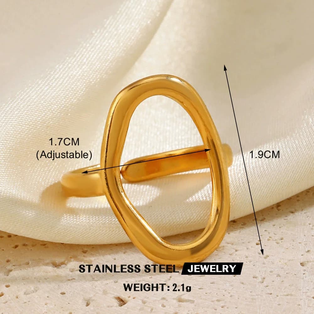 Cincin Boleh Laras Daun Ginkgo Zirkon, Keluli Tahan Karat