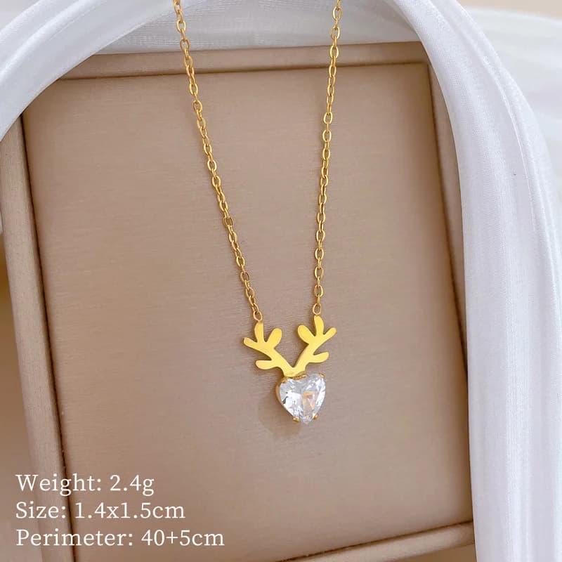 Kalung Loket Hati Berlian Zirkon Berkilau