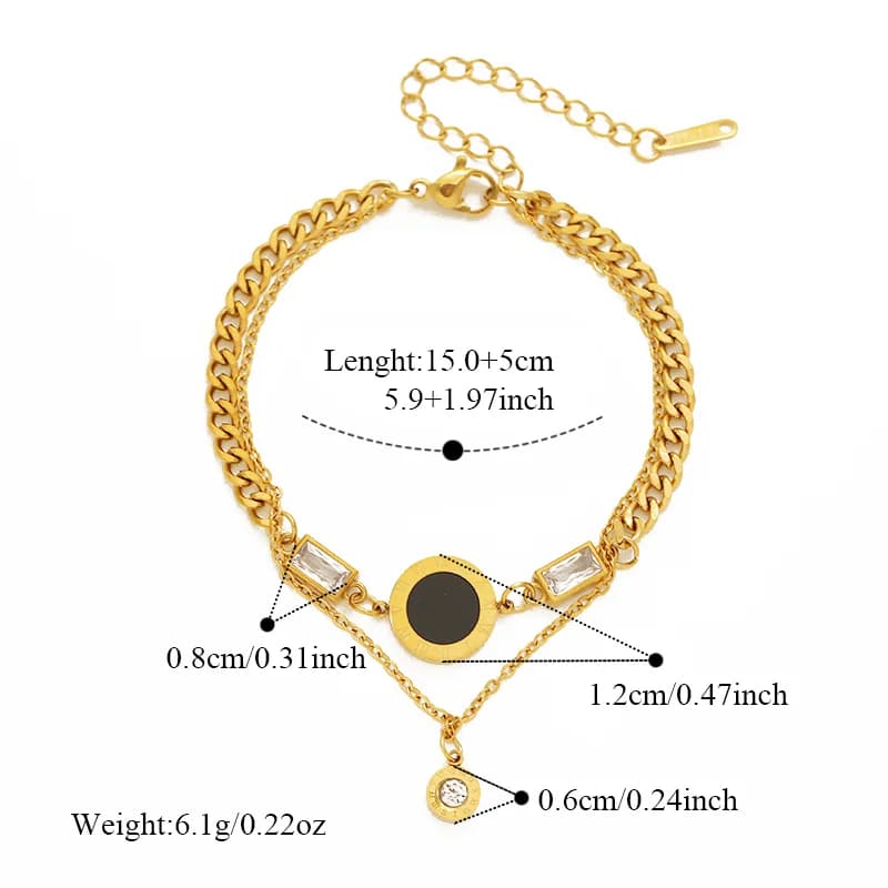 Gelang Loket Angka Romawi Bulat